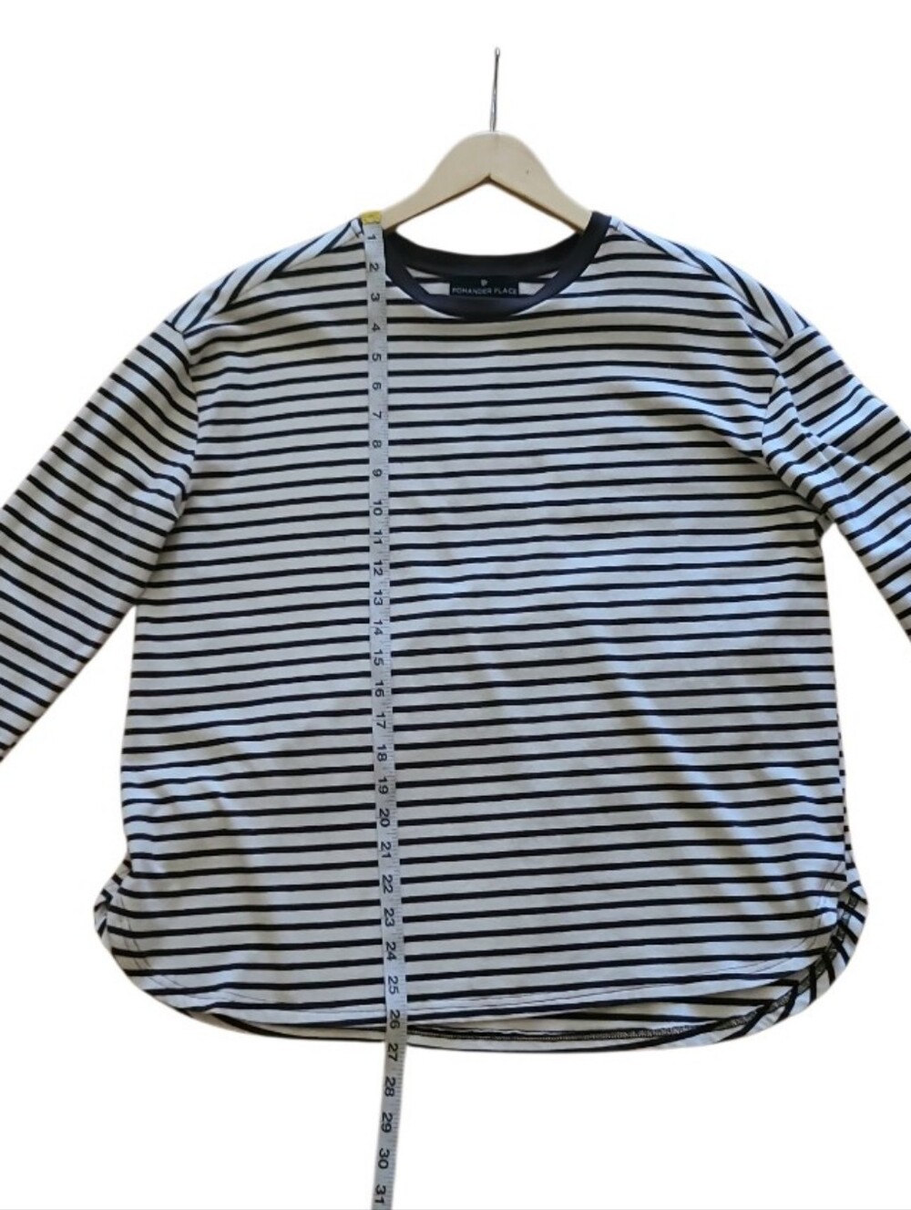 Pomander Place Tuckernuck Brown Striped Popover Knit Shirt Brown Cream - Picture 15 of 16